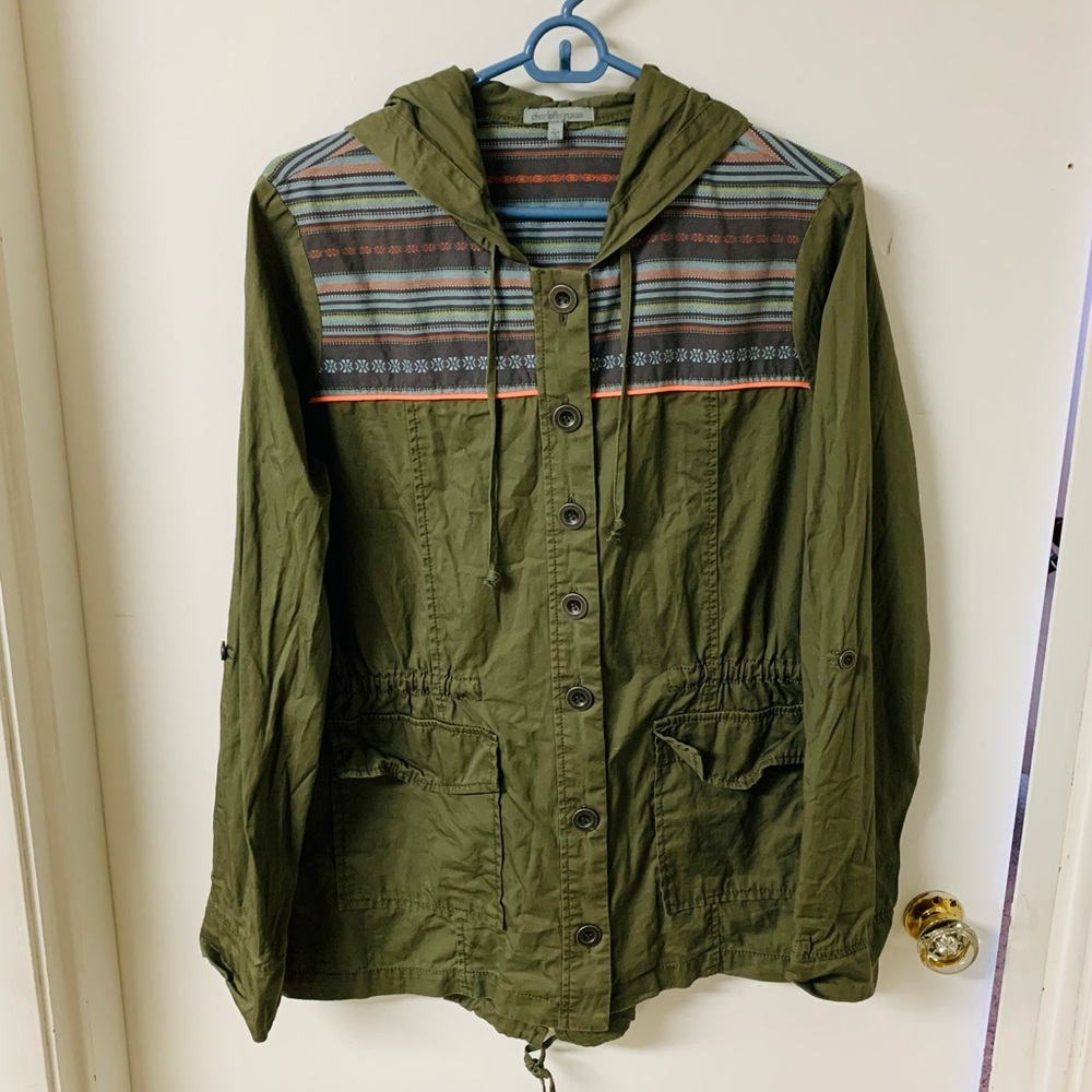 New Green & Multicolored Military Jacket
